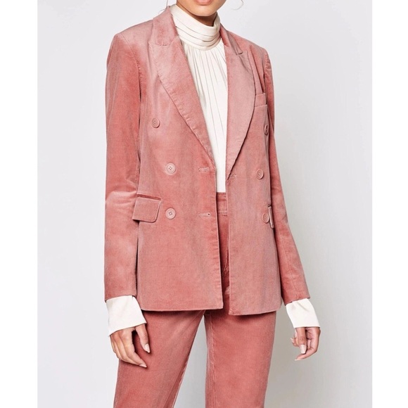 NWT Joie Markina Cordoroy Blush Valentines Barbiecore Double-Breasted Blazer 4 - Picture 2 of 4